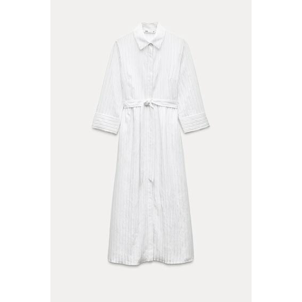 Zara Belted striped dress Size S - Picture 3 of 9